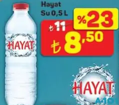 HAYAT SU 0,5 L fiyat ve kampanya bilgisi